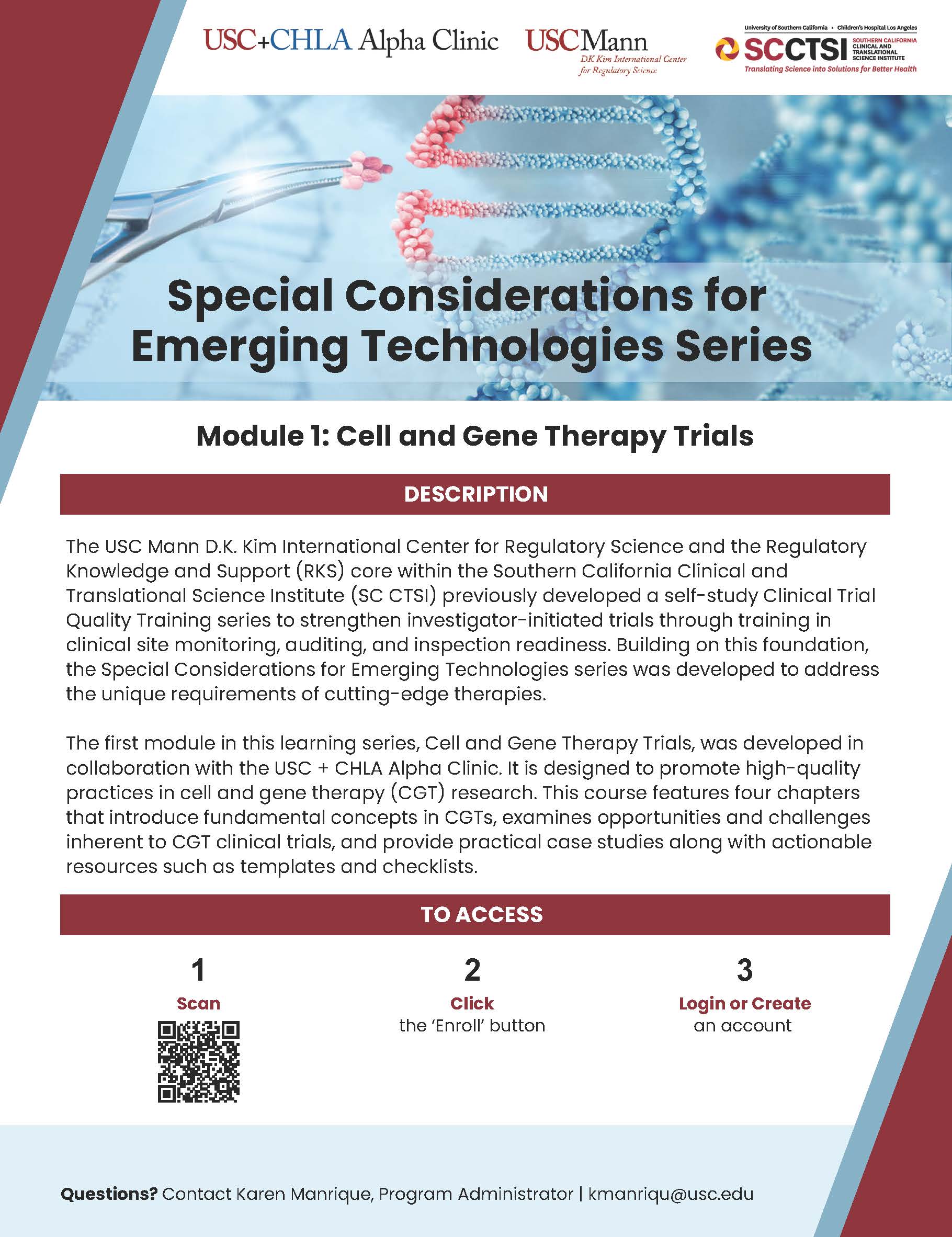 Cell and Gene Therapy course flyer