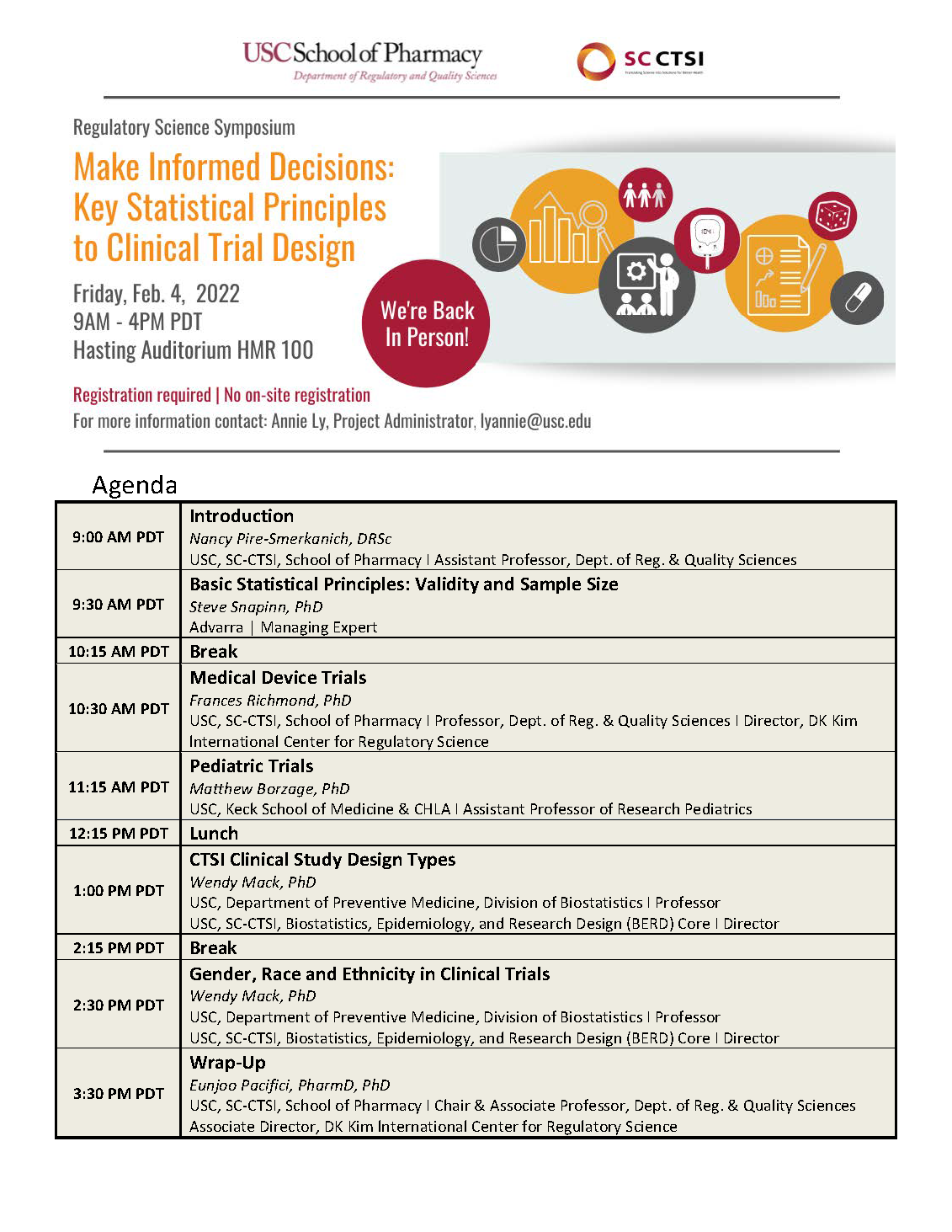 Key Statistical Principles to Clinical Trial Design agenda